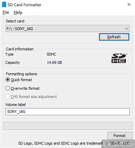 sd card formatter windows 10